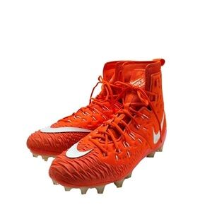 NWOT Nike Savagge‎ orange and white football cleats size 16